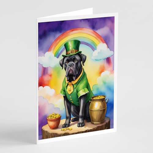 Caroline's Treasures DAC5510GCA7P Cane Corso St Patrick's Day Greeting Cards Pack of 8 Blank Cards with Envelopes Whimsical A7 Size 5x7 Blank Note Cards