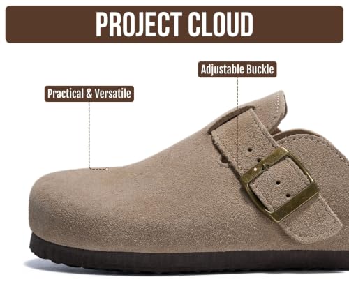 Image of Project Cloud 100% Genuine Leather Slip-ons Footbed Clogs for Women Sandals | Memory Foam Arch Support Slippers for Women; Trendy Slip-ons Women's Mules & Clogs Sandals; Non-Slip Outsole for comfort.
