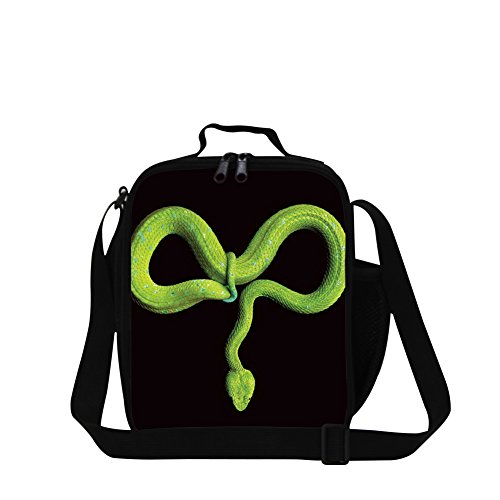 Dispalang Snake Printed Small Lunch Box Bag for Children School Cooler Bags