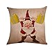 Produktbild ODJOY-FAN Weihnachten Kissen Fall Weihnachtsmann Gedruckt Kissenbezug Funkeln Baumwolle Leinen Sofa Werfen Polster Abdeckung Zuhause Dekor 45 cm x 45 cm (D,1 PC)