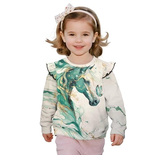Girls Sweatshirts 1-8t Ruffle Sweatshirts for Toddler Long Sleeve Shirts Pullover Top Crewneck Hoodie Fall Clothes