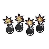 4 PCS Bomb Embroidery Hot Melt Patch Shoes Cap Socks Clothing Decoration Patches