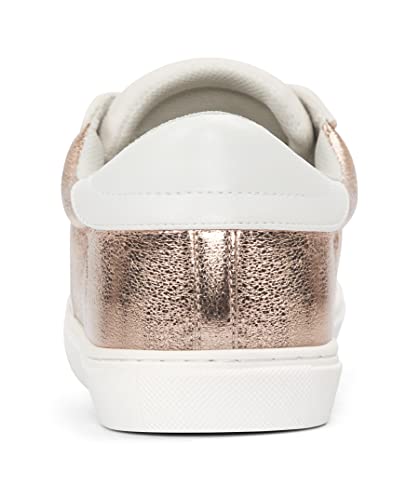 Image of PARTY Women's Fashion Sneaker Lace Up Low Top Comfortable Cushioned Walking Shoes,Podcast,Rose Gold,6.5