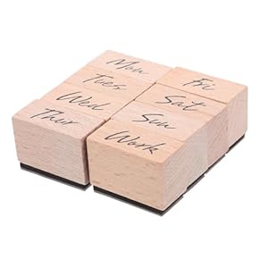 Villcase Zestaw 7 Drewnianych Stempli Tygodniowych