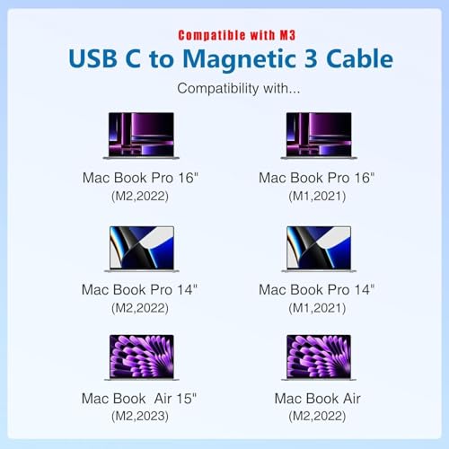 Image of Braided T-Shape C to MG3 DC Cable Cord for Upto 140w Adapter Compatible with Mac-Book Air M2, M3, M4 & Mac-Book Pro M1 M2 (2021-2023 14 inch&16 inch)