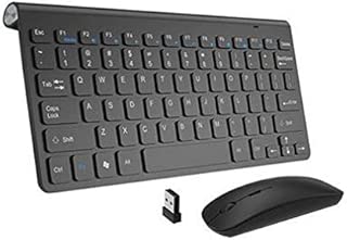Wireless Keyboard and Mouse Combo 2.4GHz Wireless Keyboard Mouse Combo with Whisper quiet Design and Long Battery Life for Laptop Mac Tablet Desktop PC Computer Black