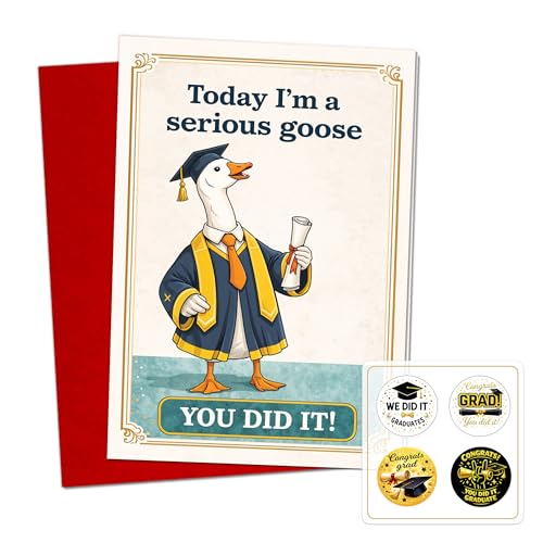 Serious Goose ���ƃJ�[�h You Did It�A�L���[�g�Ŗʔ������߂łƂ��J�[�h�A���Ɛ��̗F�l�A���q�̖��A��w���Z���ƃM�t�g�J�[�h�����t��