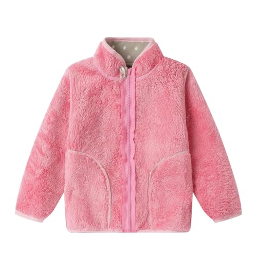 Image of LittleSpring Boys Girls Polar Fleece Jackets Fur Lined Zip Up Warm Winter Coat