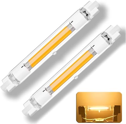 DafuDaGui LED R7S 118mm 30W Ampoule Dimmable - R7S LED Ampoule 30W Équivalent 300W Halogène - 3000LM Blanc Chaud 3000K - Lot de 2, Sans Scintillement 360°