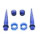 JDXN Ear Stretching Kit 14G to 00G - 50 Pieces Acrylic Tapers Silicone Tunnels Plugs Gauges Expander Set for Ear Piercing Jewelry Men Women (Blue spots)