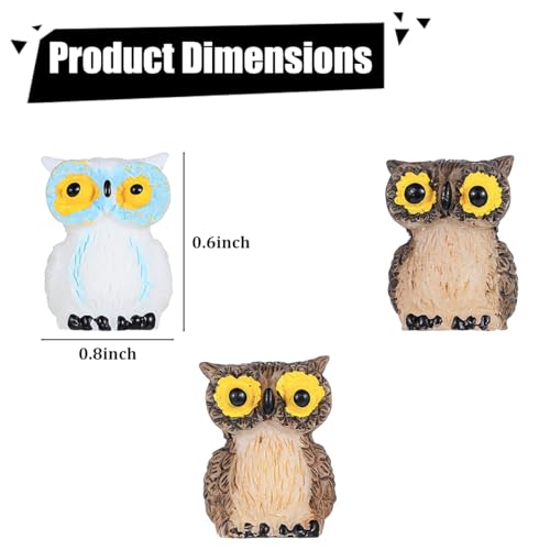 ANFTDCO 6PCS Owl Car Dashboard Decoration, Mini Cute Creative Vehicle Rear View Mirror Ornaments, Funny Automotive Interior Center Screen Dash Decor, Universal for SUV Automobile Truck
