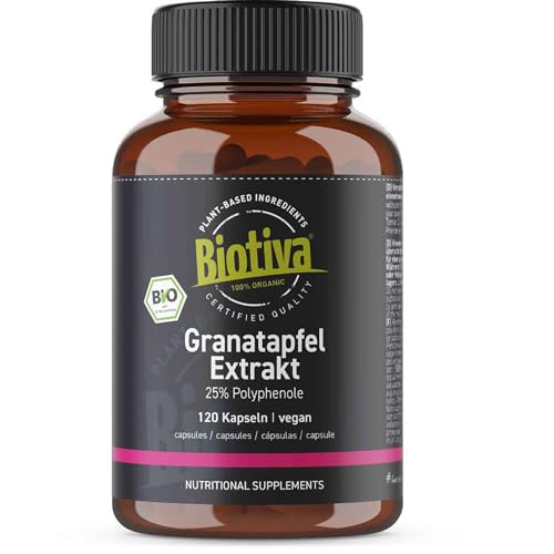 Biotiva Pomegranate Extract Organic Capsules, 550mg, 120 Vegan Caps
