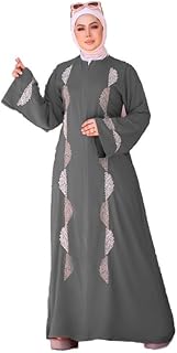 عباية حريمي بسحاب أمامي وتطريز أنيق على الصدر والأكمام – تصميم واسع ومحتشم مثالي للمحجبات GAMAL SONS FOR ABAYA GS-334-42254-Parent