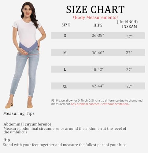 Foucome JQA20718-199 Women'S Maternity Jeans Under The Belly Skinny Ankle Denim Pants Comfy Stretch Jeggings thumb #4