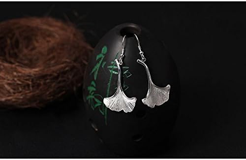 Helen de Lete Ginkgo Leaf 925 Sterling Silver Drop Earrings for Women - Image 3