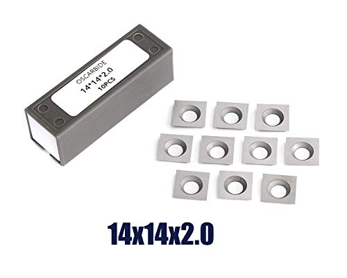 OSCARBIDE 14mm Square Straight Carbide Cutters Inserts(14 x 14 x 2.0mm) JT Insert