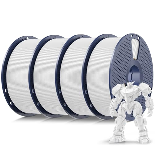 Image of SUNLU 4kg PLA 3D Printer Filament Bundle, Neatly Wound PLA Filament 1.75 mm, Dimensional Accuracy + /- 0.02mm,Good Vacuum Packaging Filaments,4kg in Total,1kg per Spool,4White