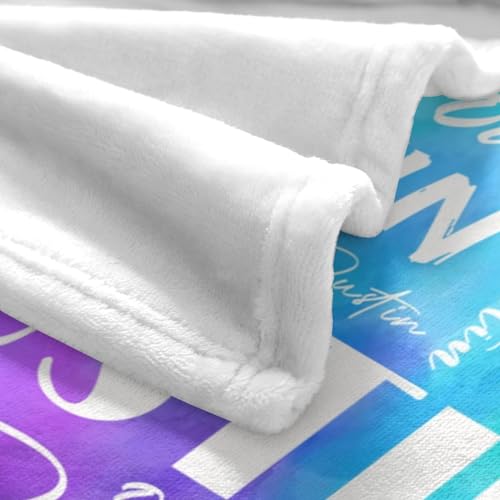 Name Blanket Personalized Name Blanket Customized Blanket with Name Text for Adult Kid Birthday Christmas Mothers Fathers Valentines Day Gift