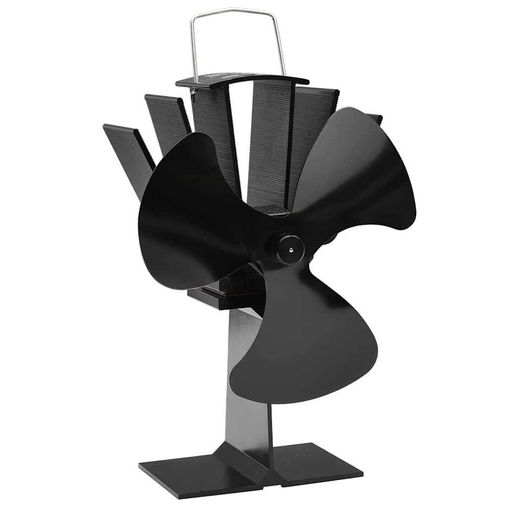 Ofenventilator Kaminventilator wärmebetrieben 3 Flügel für Holzofen Kamin Schwarz leiser Betrieb ohne Strom