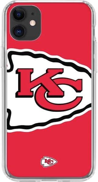 Skinit Clear Phone Case Compatible with iPhone 11 - Officially Licensed NFL Kansas City Chiefs Large Logo Design