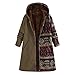 Produktbild TOPKEAL Jacke Warme Mantel Damen Herbst Winter Sweatshirt Blumendruck mit Kapuze Kapuzenjacke Hoodie Taschen Pullover Übergroße Outwear Coats Mode Tops (Khaki, XL)