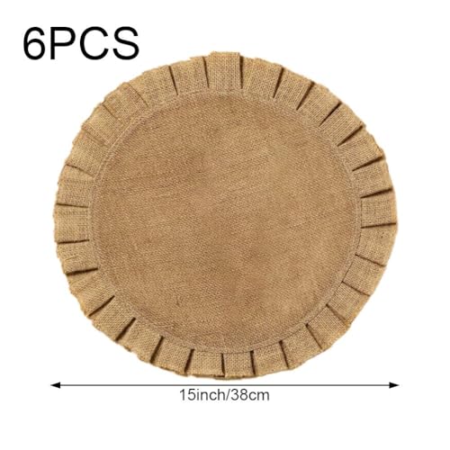 Napperons ronds en jute tapis de table tressés résistants maison - 3