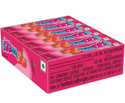 Image of MESHWA ENTERPRISE Boomer Strawberry Bubble Gum, Pack of 5 Strips