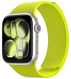 Nereides コンパチブル Apple Watch用磁吸スポーツバンド シリコン 防水 通気性 柔軟 快適装着 for Apple watch Ultra3/Ultra2/Ultra/SE3/SE2/SE & series 11/10/9/8/7/6/5/4 49mm 46mm 45mm 44mm スポーツ おしゃれ メンズ レディース ネオングリーン