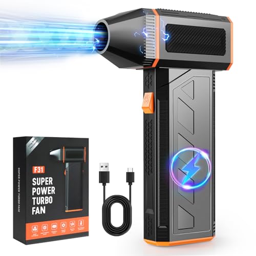 Electric Air Duster Compressed Air 3-Gang 130,000 U/min Elektrischer Staubgebläse Mini-Gebläse mit Akku Super Power Turbo Bläser für Computer Tastatur Haus Outdoor und Auto