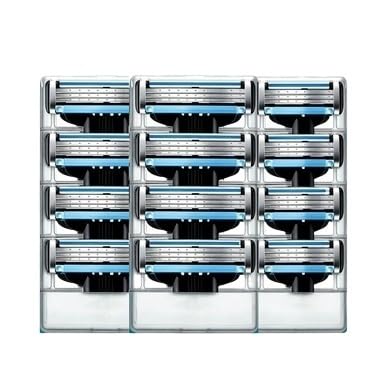 Compatible Con Recambios De Maquinilla De Afeitar Gillette Mach3 For Hombres, Maquinillas De Afeitar De 3 Hojas For Un Afeitado Suave Con Tira Lubricante, 12 Recambios De Cuchillas De Afeitar