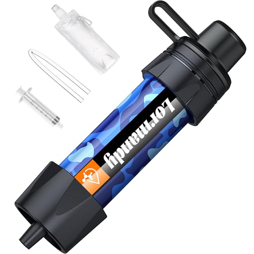 Lormandy Straw Water Filter, Portable Water Filtration System Water Purifier, Personal Outdoor...