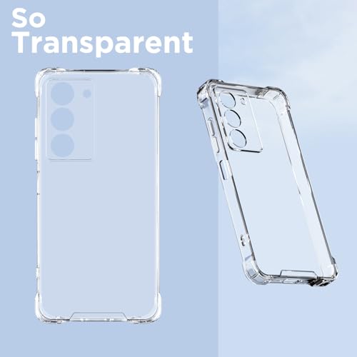 Image of Outlouders Back Cover for Realme P3x 5G Clear Transparent PC + TPU Bumper Case with Raised Edges for Shockproof Protection(Transparent)