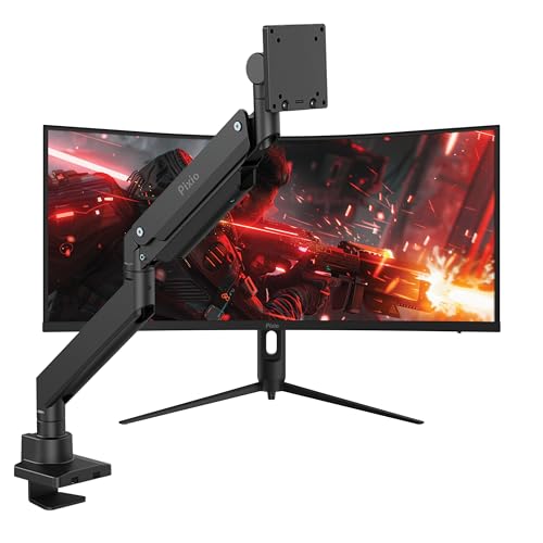 Image of Pixio PXC348C Neo 34 inch 180Hz Refresh Rate UWQHD 1440p Ultrawide Resolution 1000R Curve Fast VA Panel 1ms Response Time Gaming Monitor and PS2S Titan Black Premium Single Monitor Arm