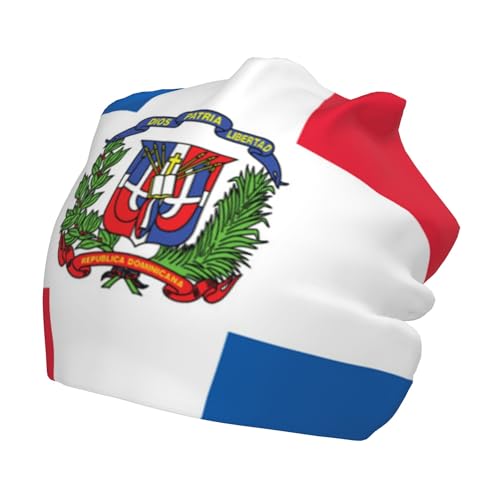Flag of The Dominican Republic Children Hip Hop Knitted Hat Kids Elastic Leisure Knit Cap Warm Sleep Beanies Black