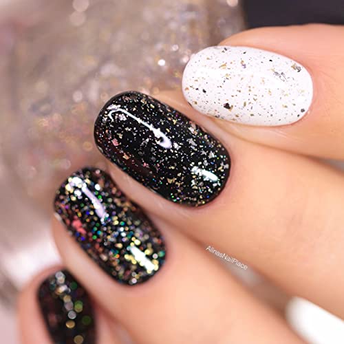 Image of ILNP Party Popper - Gold and Silver Metallic Flakie Topper Nail Polish