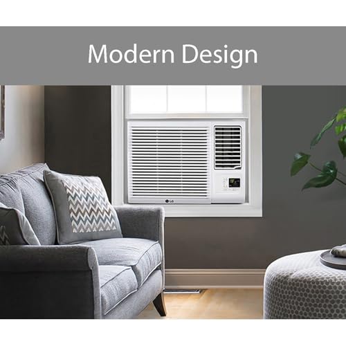 Image of LG 12,000 BTU Smart Window Air Conditioner with Supplemental Heat, 230V, Cools 550 Sq.Ft. (22' x 25' Room Size), 2 Cooling, Heating & Fan Speeds, Works with LG ThinQ, Amazon Alexa, and Hey Google