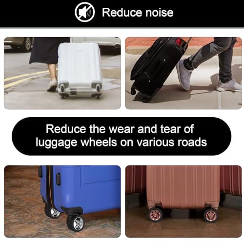 8pcs Luggage Wheel Covers, Portable Suitcase Caster Cover Silicone Spinner Luggage Wheel Protector Noise Resistant Anti-Wear Luggage Accessories for Most 8 Caster Suitcase (black)4