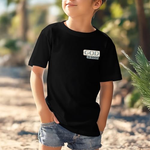 Image of KEEVICI Boys God is Good Shirt Christian Faith Shirts for Kids Jesus Beach Palm Tree Hawaiian Tshirt Graphic Tees Cotton Tops