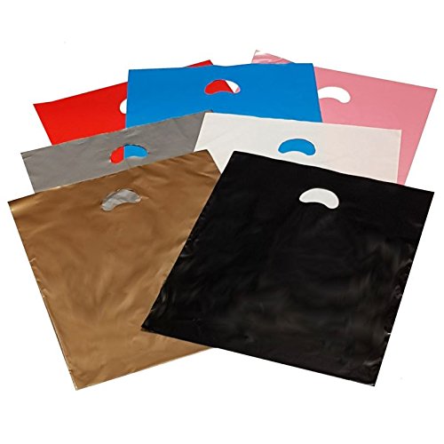 15" x 18" x 3" - White Varigauge Polythene Carrier Bags - Pack of 100