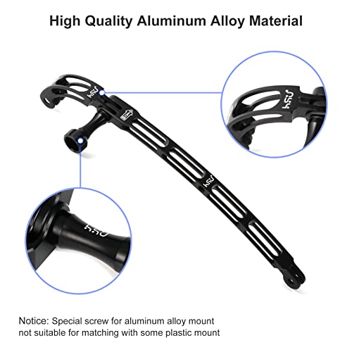 HSU Aluminum Curved Mount Kit for GoPro Curved Extension Arms for Hero 13/12/11/10/9/8/7/6/5/4/3 and Most Action Cameras - Image 3
