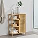 [en.casa] Mueble de Baño con Puerta y 3 Estantes Gabinete de Almacenaje Armario para Cocina Bambú 87 x 66 x 33 cm Natural