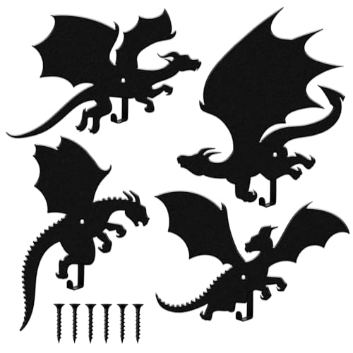 Dragon Wall Hooks Metal Black Dragon Coat Hook Clothes Towel