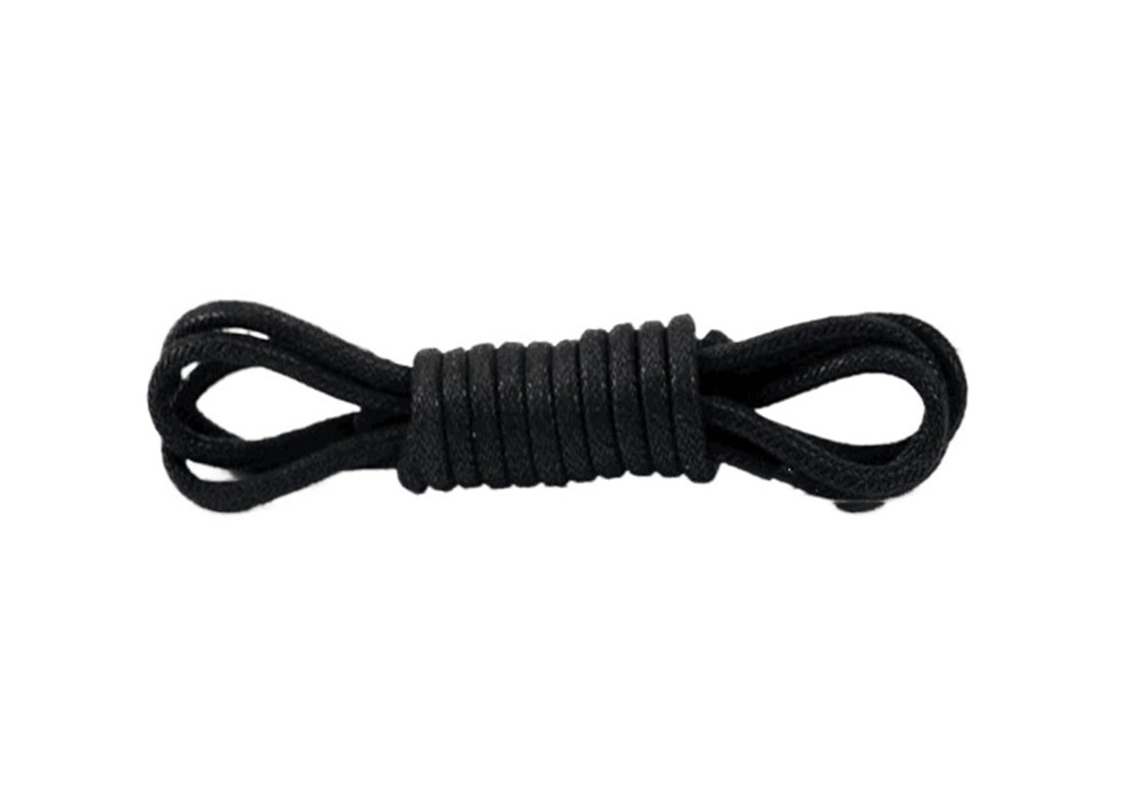 Cordones de zapatos planos, 1 par de cordones de cuero, cordones encerados de algodón, cordones de cuero redondos for zapatos, botas, cordones de zapatos unisex(Black,120cm)