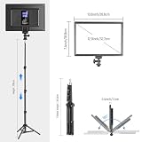 NEEWER NL-192AI panel oświetleniowy LED 13", zestaw oświetlenia studyjnego ze statywem, możliwość ściemniania, kolor Bi Key Light 3200-5600K, CRI97+ do strumieniowego przesyłania fotografii, podcastów