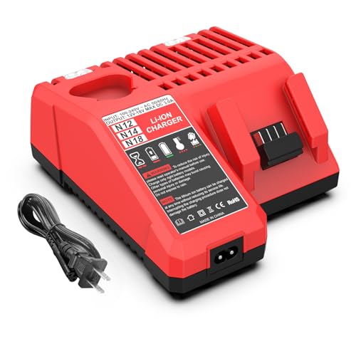 Powilling Dual Voltage Battery Charger Compatible with Mil-wau-kee 12V & 18V Cordless Tools - Replaces 48-59-1812