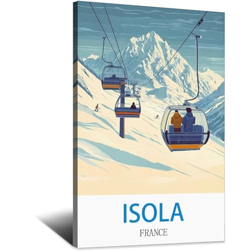 Affiche Isola France souvenir voyage nostalgie poster vintage