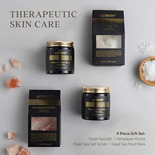 Gifts For Him, Dead Sea Minerals Spa Gift Box For Women & Men, Self Care Kit, Pink Himalayan Rocks, Dead Sea Bath Salt, Body Scrub & Mud Mask - Birthday, Thank You, Gift For Her #TOP1