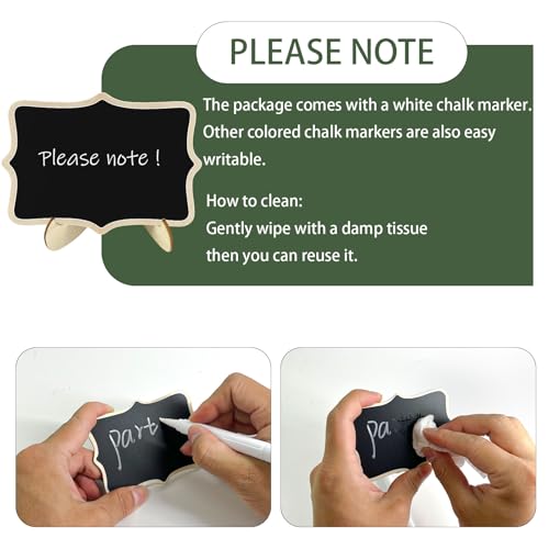 image for Bayfurui 12pcs Mini Chalkboard Signs with Stand,Food Labels for Party 