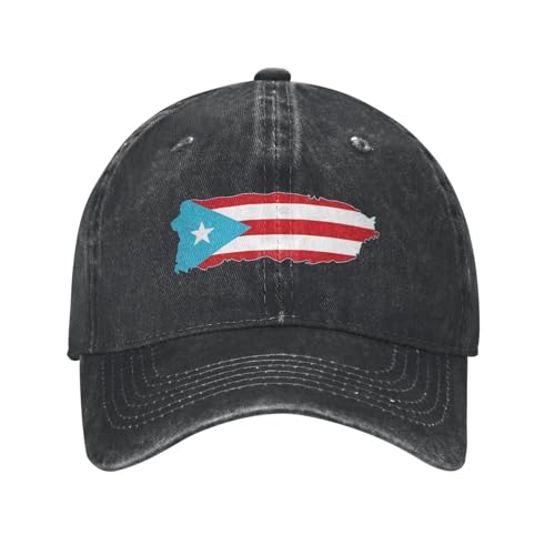 DNSFHVBAO Verstellbare Baseballhüte Puerto Rico Karte Freizeitjagd Camping Trucker Frühling Unisex Männer Mode Klassische Festgeschenke zum Camping