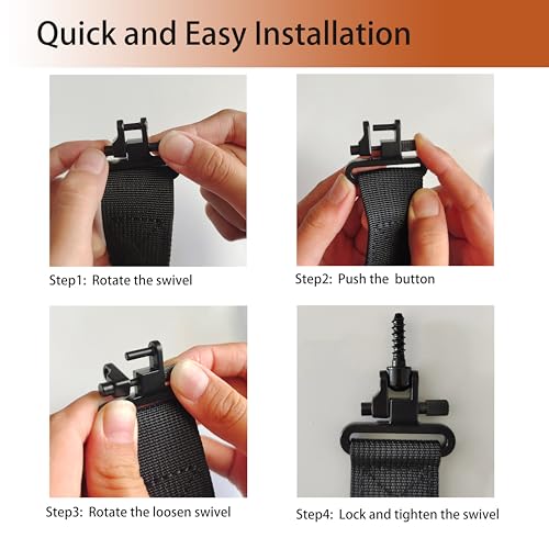 ZJQY Two Point Sling with Swivels and Comfortable Neoprene Padded Rifle Sling for Hunting Outdoor - Thumbnail 2